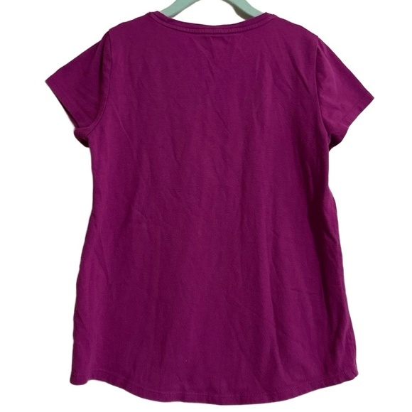 Wonder Nation T-Shirt Girls Large 10-12 Purple Short Sleeve Crew Solid - Picture 5 of 5